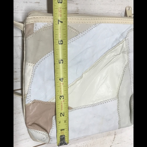 Crossbody Purse Leather Patchwork Material Multi Color Polyester Lining - Picture 4 of 9